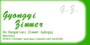gyongyi zimmer business card
